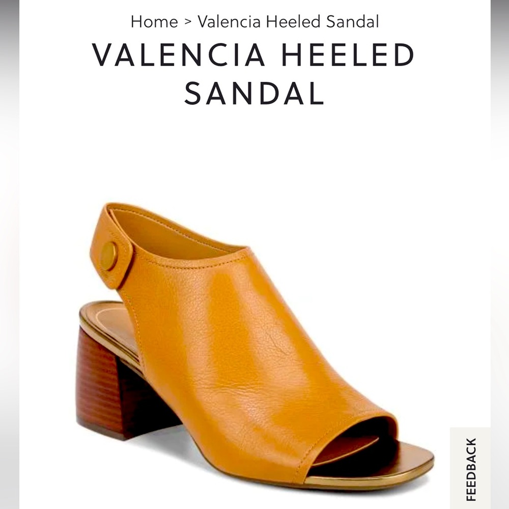 Vionic Valencia Leather comfort Sandal. Style #I8884L1200, Camel. Size 9M.